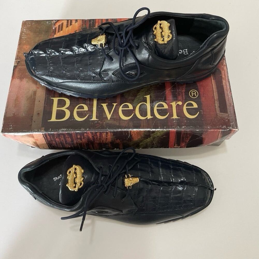 Studio Belvedere Hornback/Calf Men’s Size 10 Shoes Night Blue